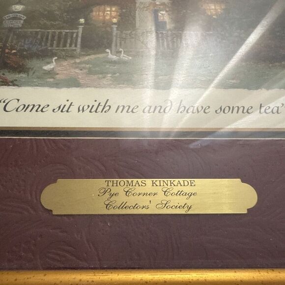 Thomas Kinkade Pye‎ Corner Cottage Framed 14.5" x 12.5" Canvas Accent Print COA - Picture 3 of 8